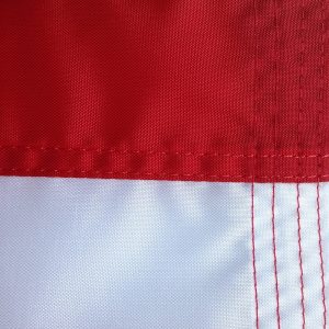 4 rows of sewing to reinforce flag fly end