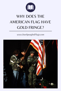 American flag with gold fringe