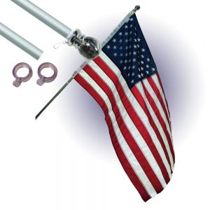 Silver Flag Pole Silver Globe