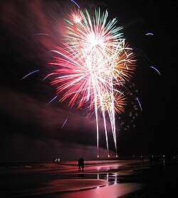 Fireworks lighting up the night sky in Georgia