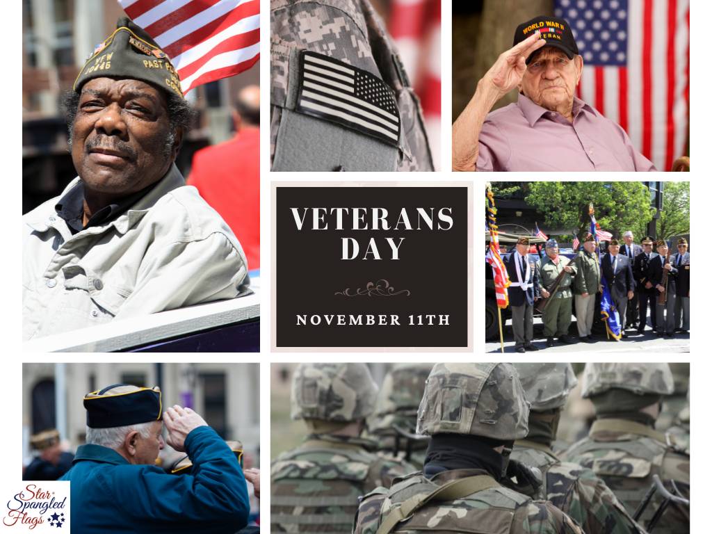 Veterans day flag holiday