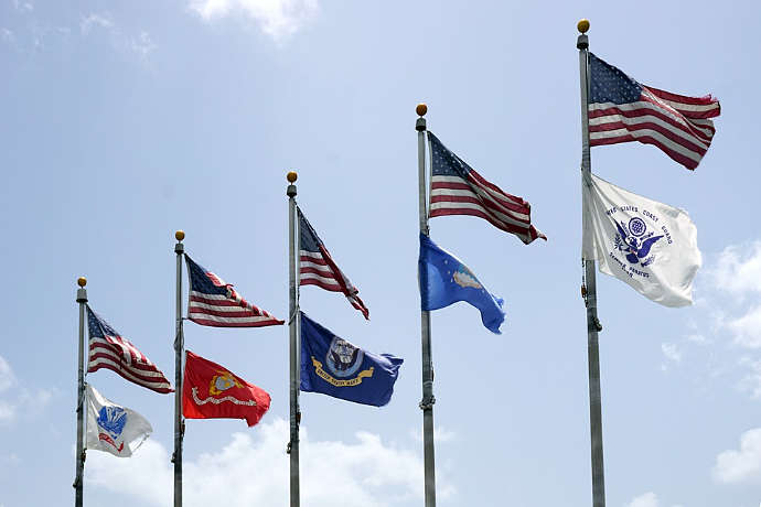 American military flags