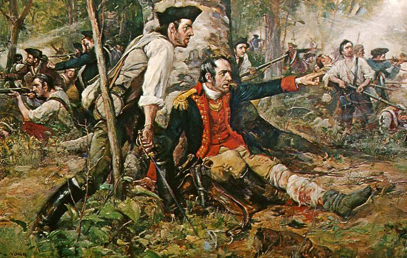 Herkimer at the Battle of Oriskany | Painting by F.C. Yohn, c. 1901
