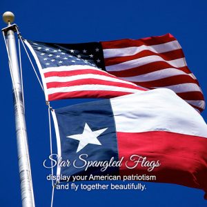 Polyester American flag flying on a flagpole