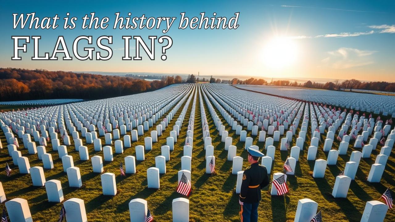 Flags In at Arlington National Cemetery at sunrise